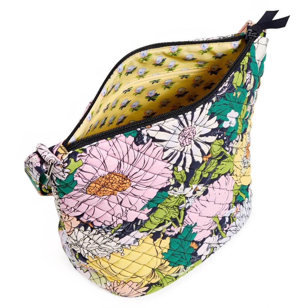 Vera Bradley Bloom Boom Bucket Crossbody Purse Vibrant Floral Pattern Retired